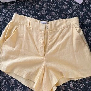 Abercrombie & Fitch Light Yellow High Waist Shorts